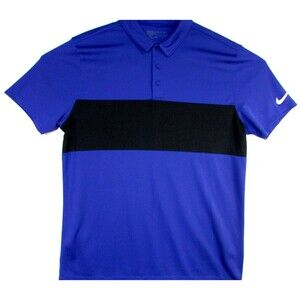 Nike Golf Polo Shirt Men's Large Dri-Fit Blue Standard Fit Polyester
